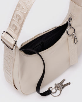 Small Recycled Leather Crescent Bag
